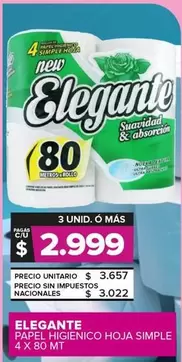 Elegante - PAPEL HIGIENICO HOJA SIMPLE