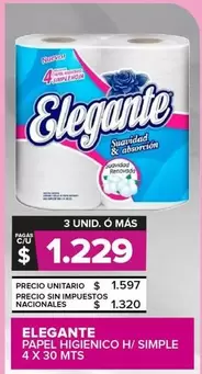 Elegante - PAPEL HIGIENICO H/SIMPLE