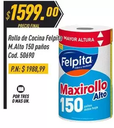 Felpita - Rollo de Cocina M.Alto 150 paños Cod. 50690