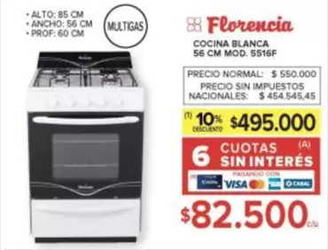 Florencia - COCINA BLANCA 56 CM MOD. 5516F