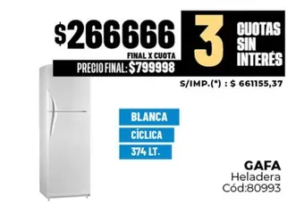 Gafa - Heladera Cód:80993