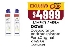 Dove - Desodorante Antitranspirante Fem.Original