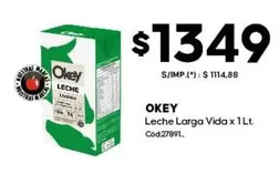 Okey - Leche Larga Vida x 1Lt Cod:27891.