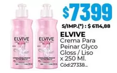 Elvive - Crema Para Peinar Glyco Gloss / Liso x 250 MI. Cód:27338...