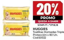 Huggies - Toallitas Húmedas Triple Protección x 80 Un. Cód:50532