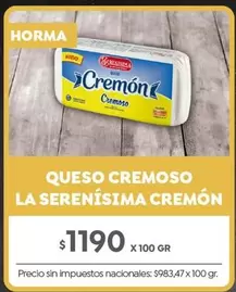 La Serenísima - QUESO CREMOSO