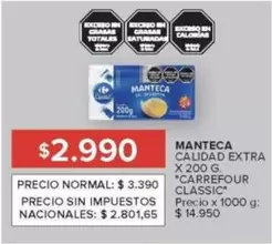 Carrefour - MANTECA CALIDAD EXTRA