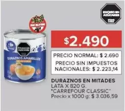 Carrefour - DURAZNOS EN MITADES