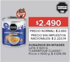 Carrefour - DURAZNOS EN MITADES