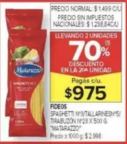 Matarazzo - SPAGHETTI Nº3/TALLARINESN'S/ TIRABUZÓN N 28 X 500 G