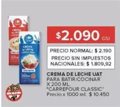 Carrefour - CREMA DE LECHE UAT PARA BATIR/COCINAR