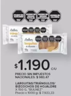 X$ - LARGUITAS/TRIÁNGULOS/ BIZCOCHOS DE HOJALDRE