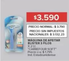 Carrefour - MÁQUINA DE AFEITAR BLISTER 3 FILOS