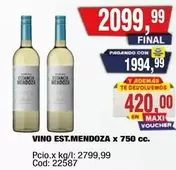 X$ - VINO EST.MENDOZA x 750 cc.