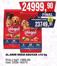 dogui - ANIM DOGUI ADU/CAR x15 kg