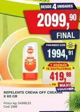 Off - REPELENTE CREMA OFF CREAMA