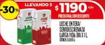vida - LECHE ENTERA/ SEMIDESCREMADA LARGA VIDA
