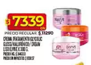 Elvive - TRATAMIENTO GLYDBLUC GLOSS/HIALUFÓNICO/DREAM LISO ELVINEX