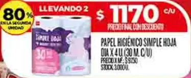 Dia - PAPEL HIGIENICO SIMPLE HOJA