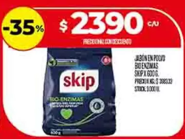 Skip - JABON EN POLVO BIO ENZIMAS SKIP X 600 G