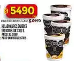 X$ - HELADO VARIOS SABORES DELICIOUS OIA X 300 G
