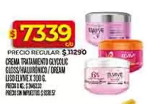Elvive - TRATAMIENTO GLYCOLIC GLOSS/HIALURONICO/DREAM LISO