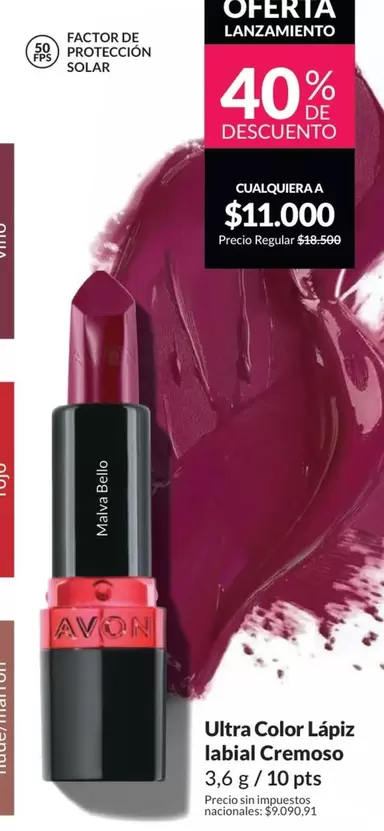 Avon - Ultra Color Lápiz labial Cremoso