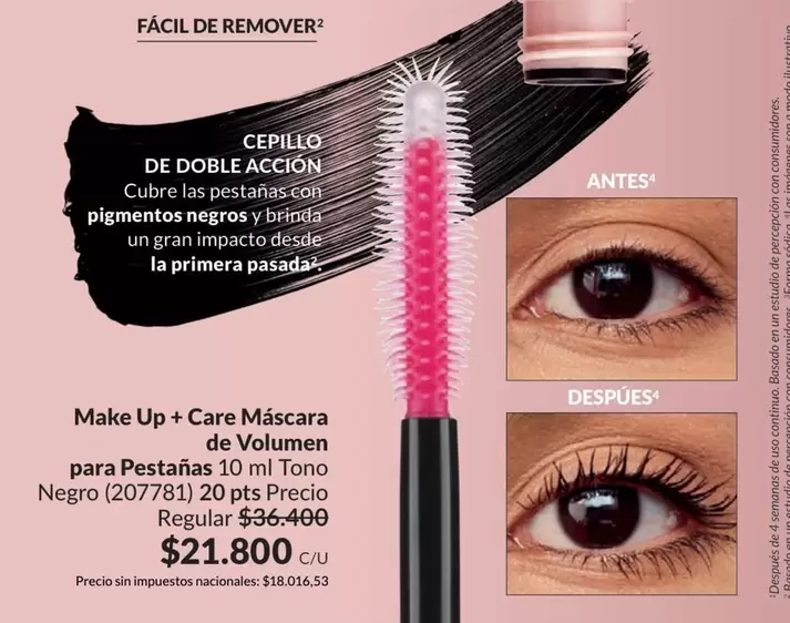 Negro - Make Up + Care Máscara de Volumen para Pestañas 10 ml Tono  (207781)