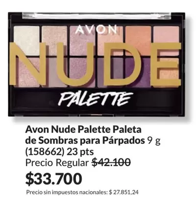 Avon - Nude Palette Paleta de Sombras para Párpados 9 g (158662)