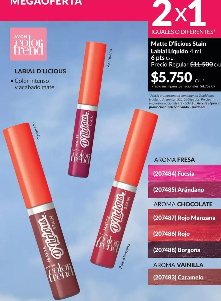Avon - D'licious Stain Labial Liquido 4 ml