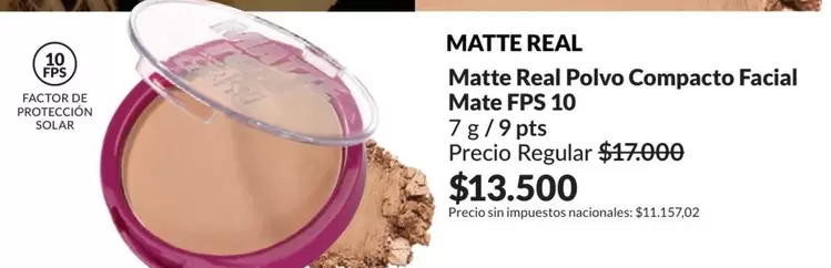 Real - Matte  Polvo Compacto Facial