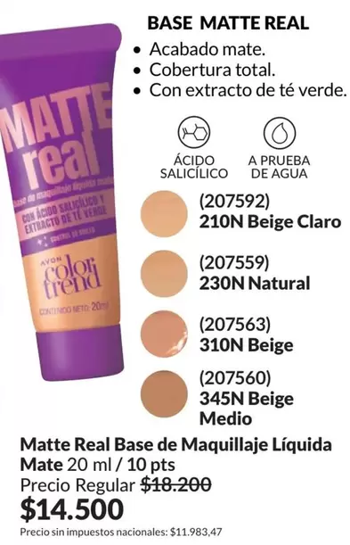 Real - Matte  Base de Maquillaje Líquida