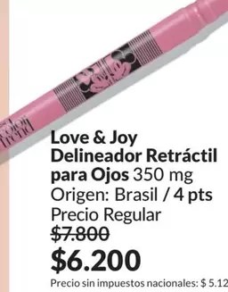 Love - Delineador Retráctil para Ojos 350 mg