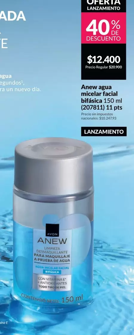 Anew - agua micelar facial bitásica 150 ml