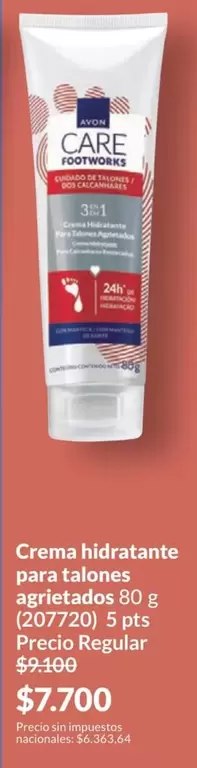 Avon - Crema hidratante para talones agrietados 80 g