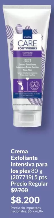 Avon - Exfoliante intensiva para los pies 80 g