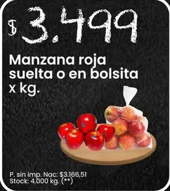 X$ - Manzana roja suelta o en bolsita