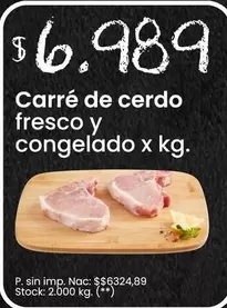 X$ - Carré de cerdo fresco y congelado x kg