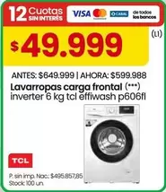 TCL - Lavarropas carga frontal