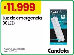 candela - Luz de emergencia 30LED