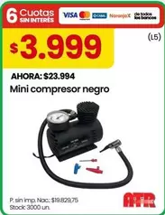 Negro - Mini compresor negro