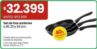 X$ - Set de tres sartenes