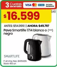 Smartlife - Pava  1714 blanco o (***) negro