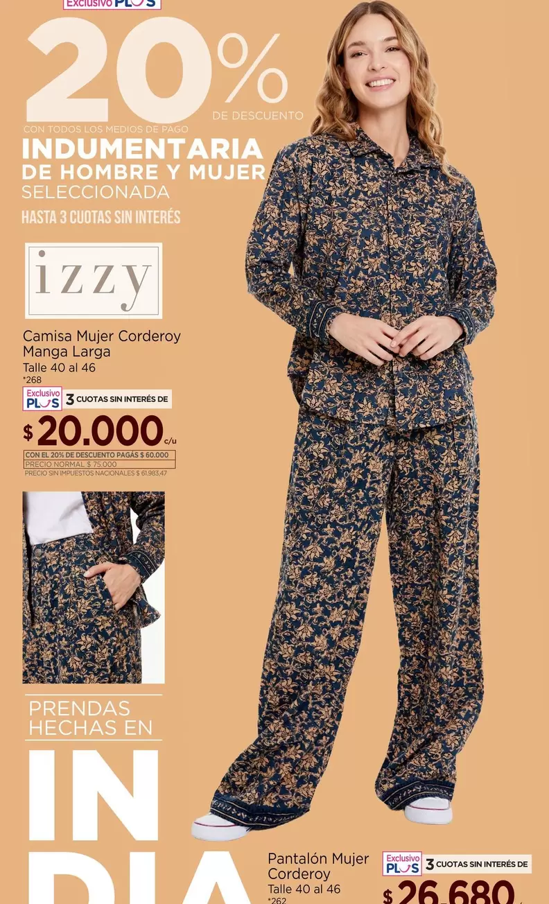 Camisa Mer Cordero Manga Larga, Pantalón Mer Corderoy