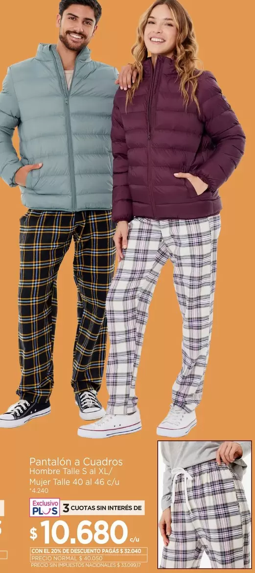 XL - Pantalon Cuadrile Hombre Talle S a