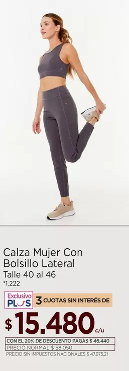 Calza Mujer Con Bolsillo Lateral