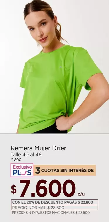 Remera Mujer Drier