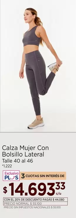 Calza Mujer Con Bolsillo Lateral