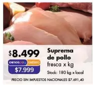 X$ - Suprema de pollo fresca x kg