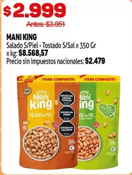 King - Salado S/Piel - Tostado S/Sal